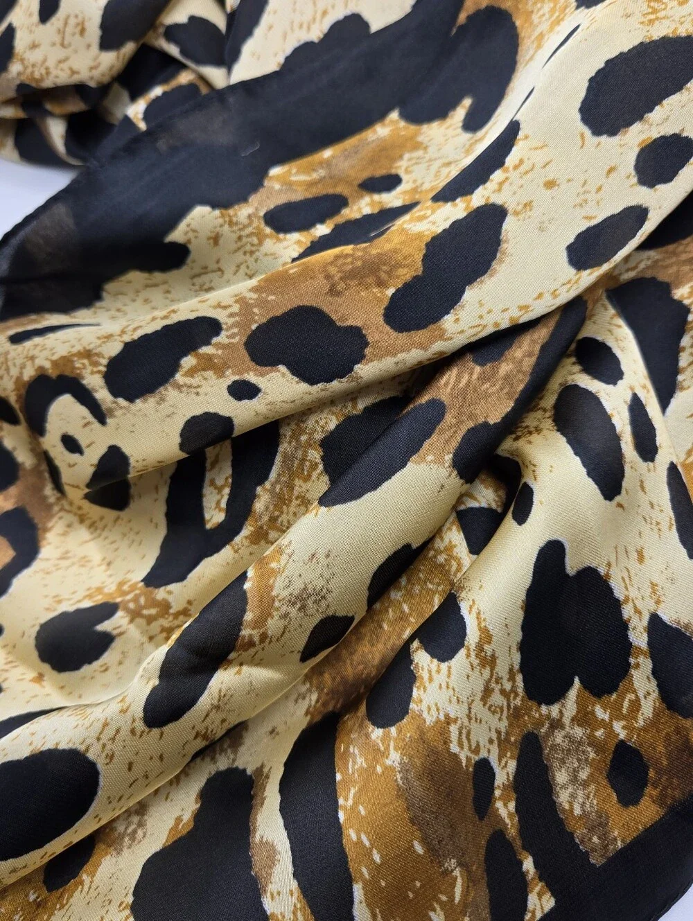 Scarf - Brown / Black Cheetah, 100% Feels Like Silk